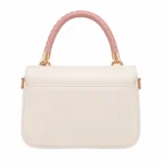 Marvona Heart Accent Leather Handbag – Ivory Pink - Image 2