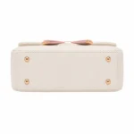 Marvona Heart Accent Leather Handbag – Ivory Pink - Image 4