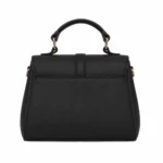 Marvona Leather Flap Top Handle Handbag – Black - Image 2