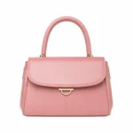 Marvona Leather Top Handle Handbag – Blush Pink