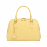 Marvona Leather Top Handle Handbag – Butter Yellow