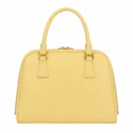 Marvona Leather Top Handle Handbag – Butter Yellow - Image 2