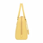 Marvona Leather Top Handle Handbag – Butter Yellow - Image 3