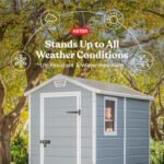 Keter Manor 4×6 Resin Outdoor Storage Shed Kit-Perfect to Store Patio Furniture, Garden Tools Bike Accessories, Beach Chairs and Lawn Mower, Grey & White - Image 6